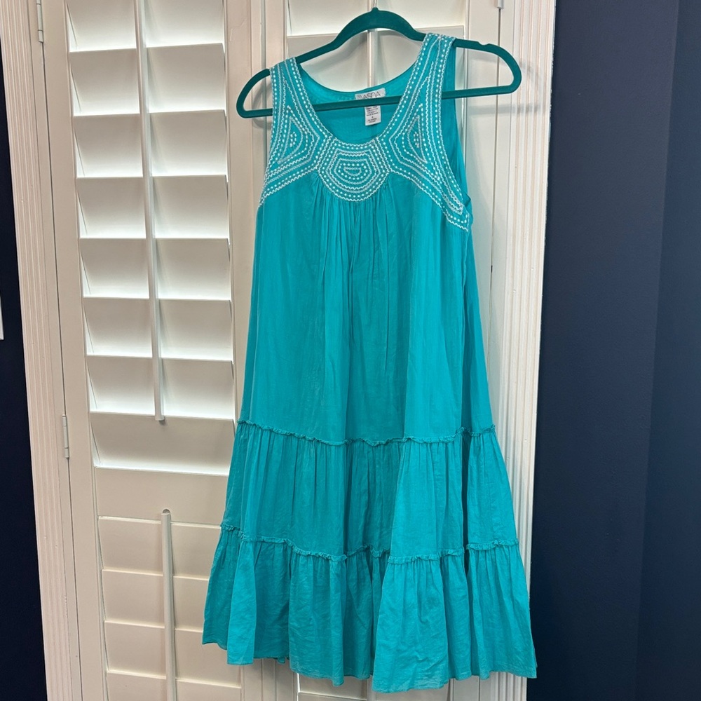 Vibrant Turquoise Sleeveless Dress